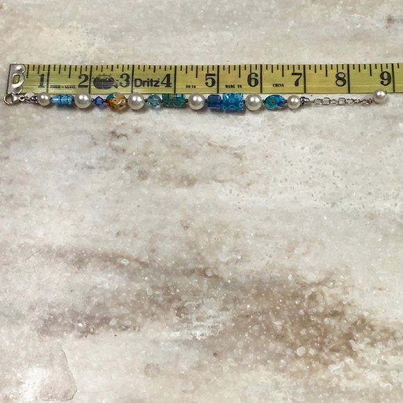 😍Emily Ray Millefiori Shades of Blue Bracelet 😍NWOT - Picture 7 of 7